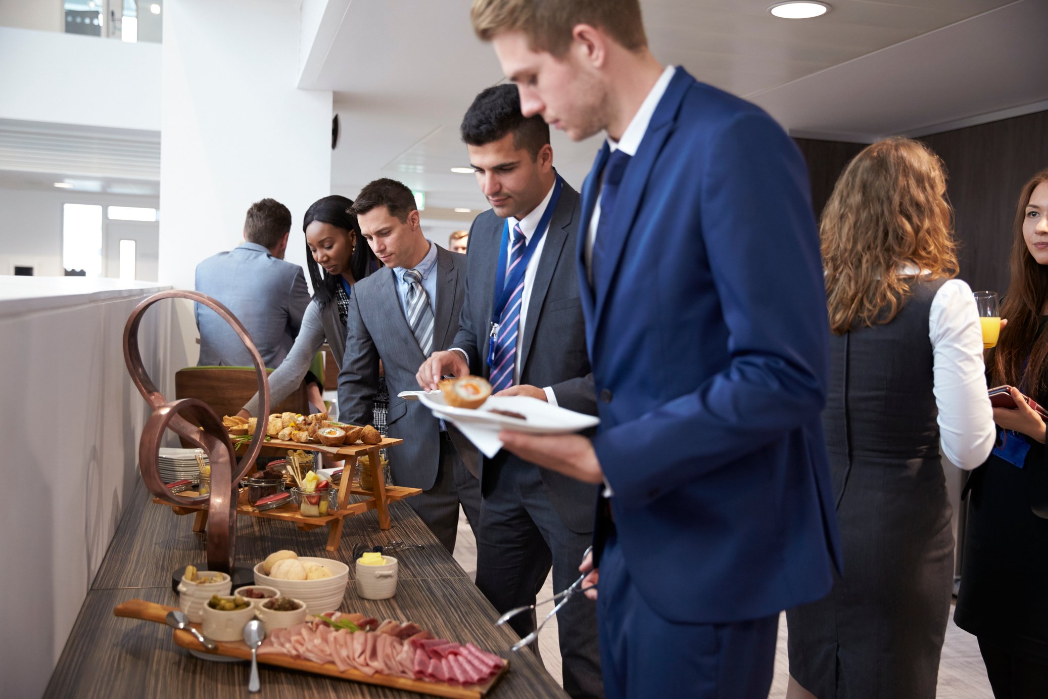 Delegates at Lunch Buffet during Conference Break